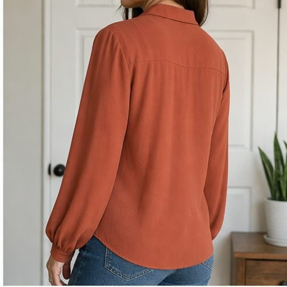 Rust Ruffle Blouse - Picture 3 of 6